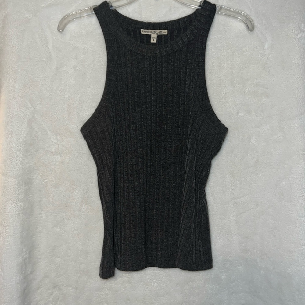 Express gray crop top